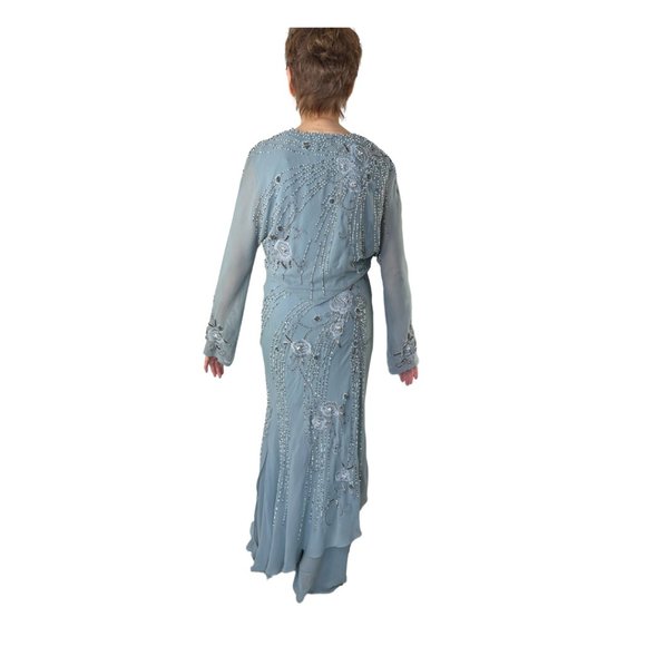Sue Wong Nocturne Beaded Silk Gown with Jacket Size 8 - Picture 8 of 9